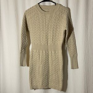 Elegant Cream Cable Knit Dress